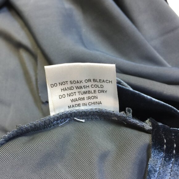 Frock Shop Fit & Flare Dress Size L Womans Gray Blue Stretch Velvet Long Sleeve - Picture 12 of 16